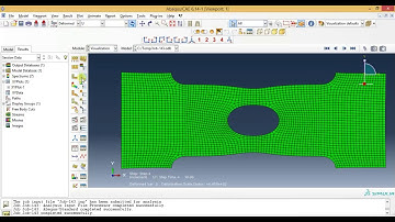 Abaqus Tutorial Videos - Non Linear Analysis of Plate with Notch and Plot Load Vs Displacement Curve