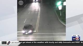 Suspected hit-and-run driver arrested after going over a curb in front of officer