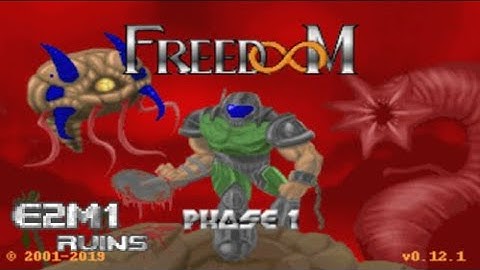 FreeDoom: Phase 1 - E2M1: Ruins (100%) [Crispy Doom]