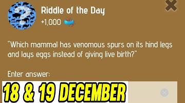 Riddle Of The Day Zoo 18 December| Zoo Riddle Of The Day | Riddle Of The Day X Empire