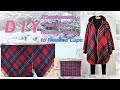 DIY craft: Transforming Plaid Wool Blanket Wrap to Hooded Cape