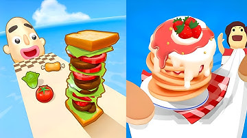 Sandwich Runner VS Pancake Run All Levels Gameplay Android iOS Ep 1