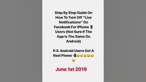 Turn Off Facebook Live Notifications For IPhone