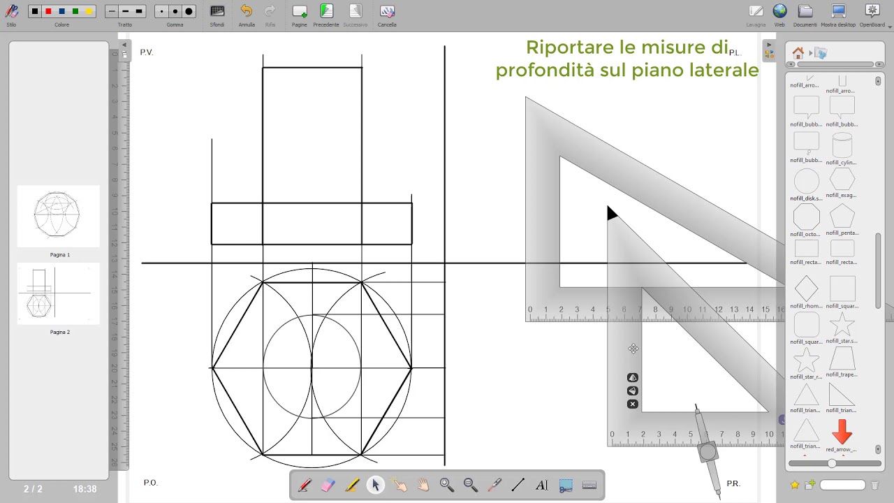 Proiezioni Ortogonali: Cilindro su Prisma esagonale