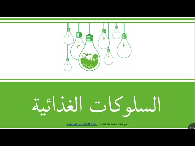 السلوكات الغذائية للسنة الرابعة متوسط