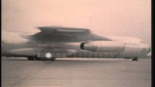 A Usaf C-141 Starlifter Aircraft With Soldiers On Board Taxis At Mcchord Air Forc...hd Stock Footage