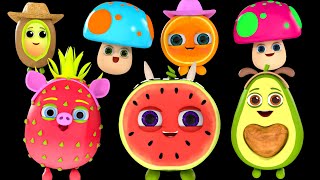 Old Macdonald Had A Farm Kids Song  Funky Fruits Baby Sensory | Fun Animation and Dance Video