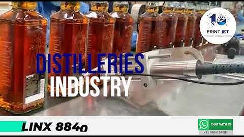 LINX Continuous Inkjet Printer - Coding on Labels in Distilleries Industry.