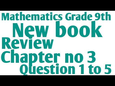 Mathematics Grade 9th New Book Review Exercise Chapter no 3 Question no ...