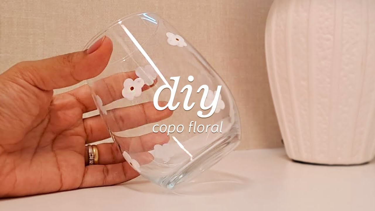 COMO PINTAR COPO DE VIDRO |  Copo floral #diy #mesaposta