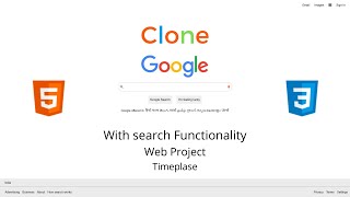 Google  Clone with Search Feature Timelapse  | HTML, CSS, JS | Hindi