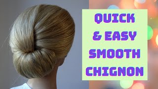 quick and easy smooth chignon hair tutorial screenshot 4