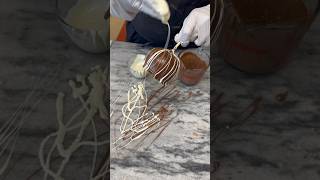 How we make our new Gourmet Triple Chocolate Caramel Apple!🍏😍 #shorts
