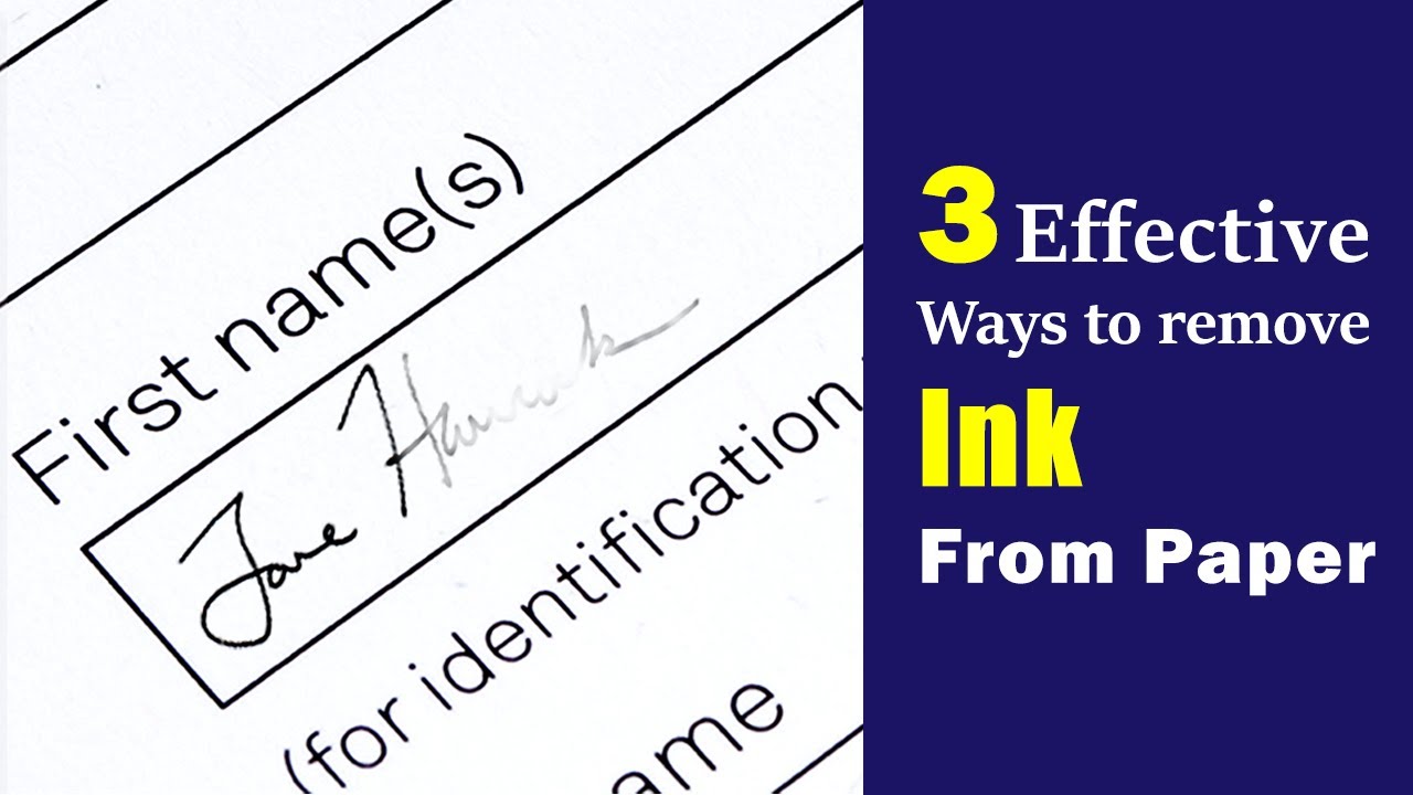 How To Remove Ink From Paper 3 Effective Ways To Remove Ink From Paper Youtube