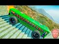 School Bus Stairs Jumps Down – Epic USA School Bus Crash Test in BeamNG Drive Simulation