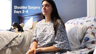 Shoulder Surgery Vlog 2 | getting out of my sling for the first time!!