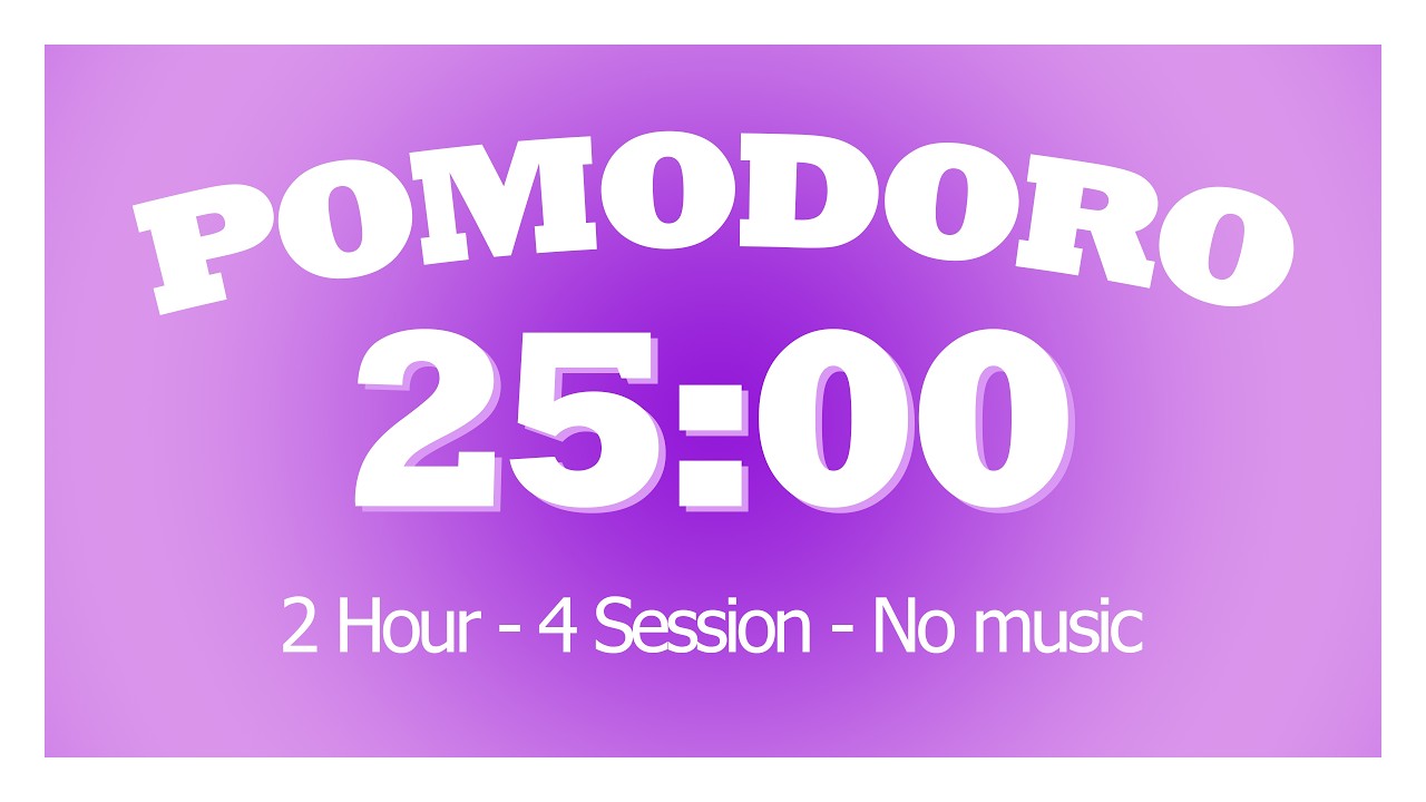 2 Hours Study With Me 🍇 Pomodoro Timer 25/5 🎧 No Music ⏰ 25 Minute ...