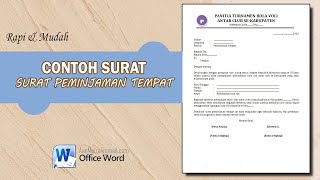 Contoh Surat Peminjaman Tempat || Peminjaman Tempat