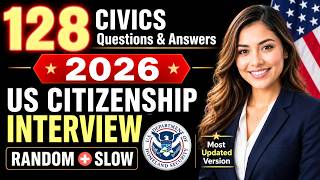 2026, New 128 Civics Questions and answers RANDOM Order | 2025 version Civics | US Citizenship #n400