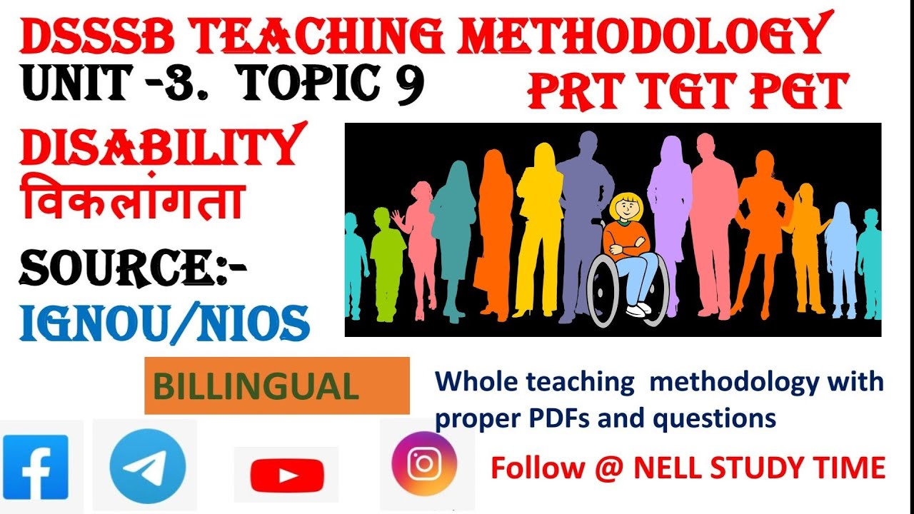 DISABILITY DISABILITY b.ed notes DSSSB PRT TEACHING METHODOLOGY