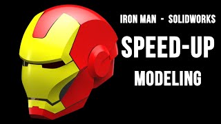 🎬 IRON MAN Mask Helmet – SOLIDWORKS Speed-Up Modeling