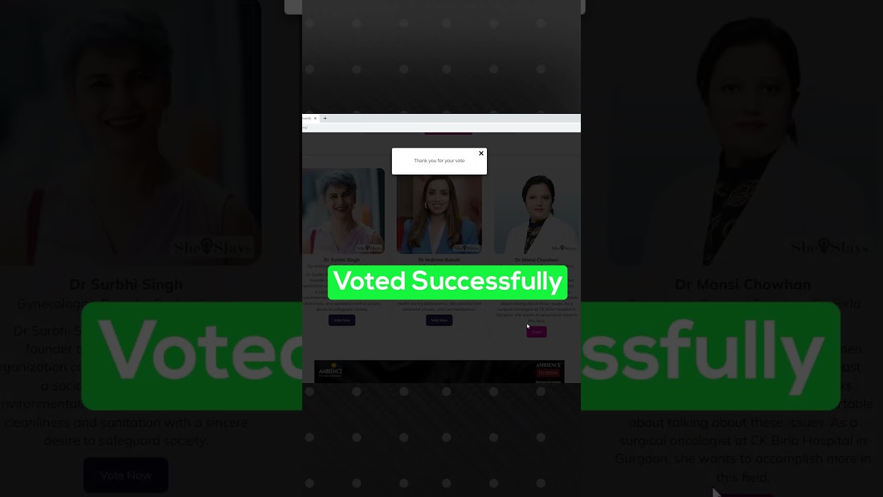 Got nominated in "She Slays" awards by Hindustan Times - Health Shots Show some love & Support guys