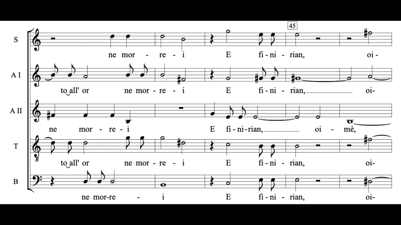 Chiaro risplender suole (C. Gesualdo) Score Animation