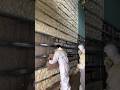 The process of creating insulation using foam and metal partitions