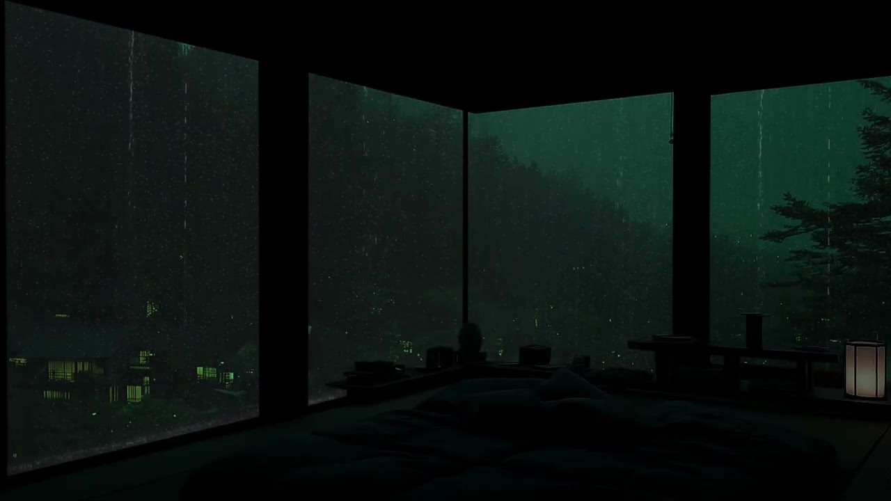 Dark Cabin Rain Sounds in Deep Mountains 🌧️ (No Ads) | Calming Night Atmosphere for Sleep & Focus