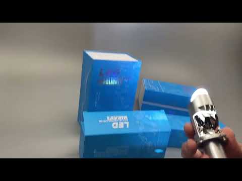 Світлодіодна лампа. (К-кт 2 шт) 12 V 70 W (ближній) 90 W (дальній) + подвійна лінза + чітка світлотінева гр, видео 1