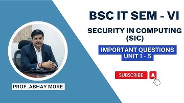 SECURITY IN COMPUTING (SIC) CCNA IMPORT QUESTIONS & ANSWER  UNIT 1 to 5