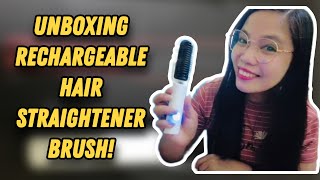 Unboxing Rechargeable Hair Straightener Brush  Ako Si Gur