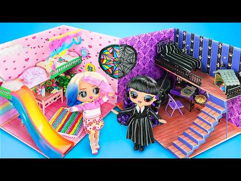 ¡Construimos una increíble casa de muñecas para Merlina y Enid! 8 ideas DIY
