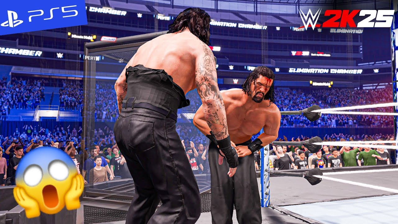 WWE 2k25 - Elimination Chamber Match (Undertaker v Khali v Kane v Batista v Triple H v HBK) | 4K