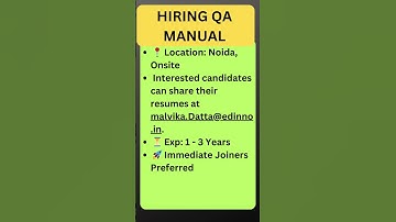 Testing Jobs | QA Jobs| Manual Testing Jobs| Rd Automation Learning