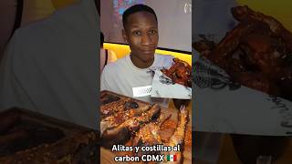 alitas y costillas al carbon Primera sucursal en la CDMX 🇲🇽 #mexico #alitas #travel