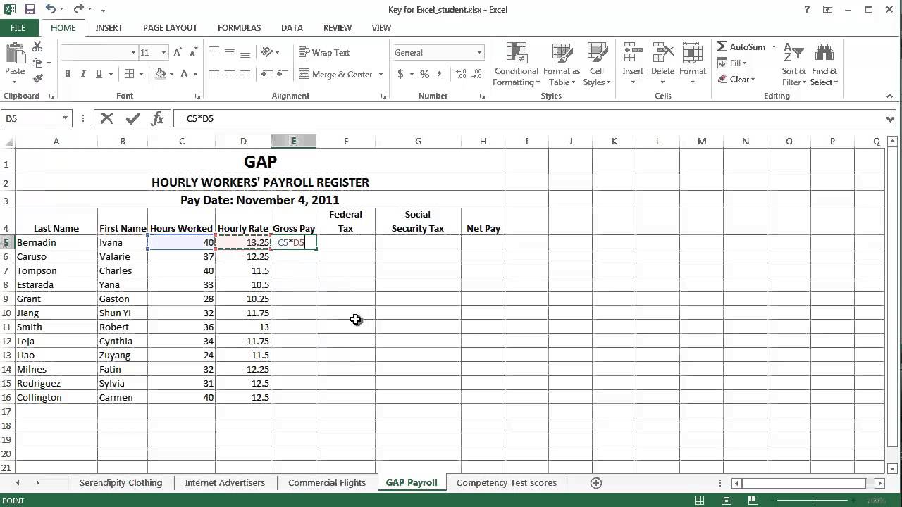 excel assignment 4