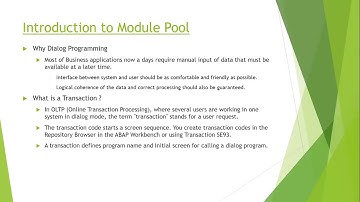 Module Pool Programming