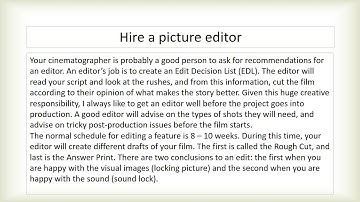 The Steps Of Post Production