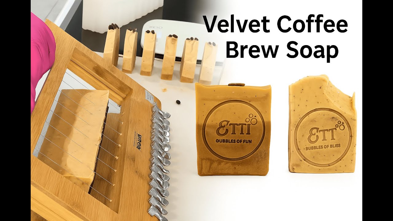 Velvet Coffee Brew Soap ✨ Satisfying Soap Cutting | Handmade Coffee Bar by Etti Soap