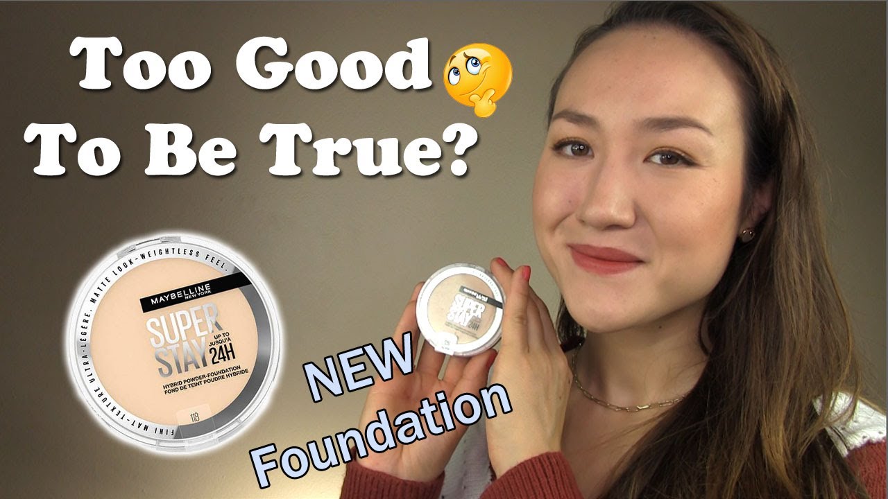 NEW Maybelline Super Stay 24HR Powder Wear Test & All - YouTube Hybrid Day // Foundation Review