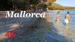 Walking tour Platja de Formentor, beach walk, Mallorca, Spain 4K