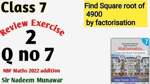 Class 7 Review exercise 2 Q no 7 class 7 review Ex 2 2022 addition NBF Maths Sir Nadeem  Munawar
