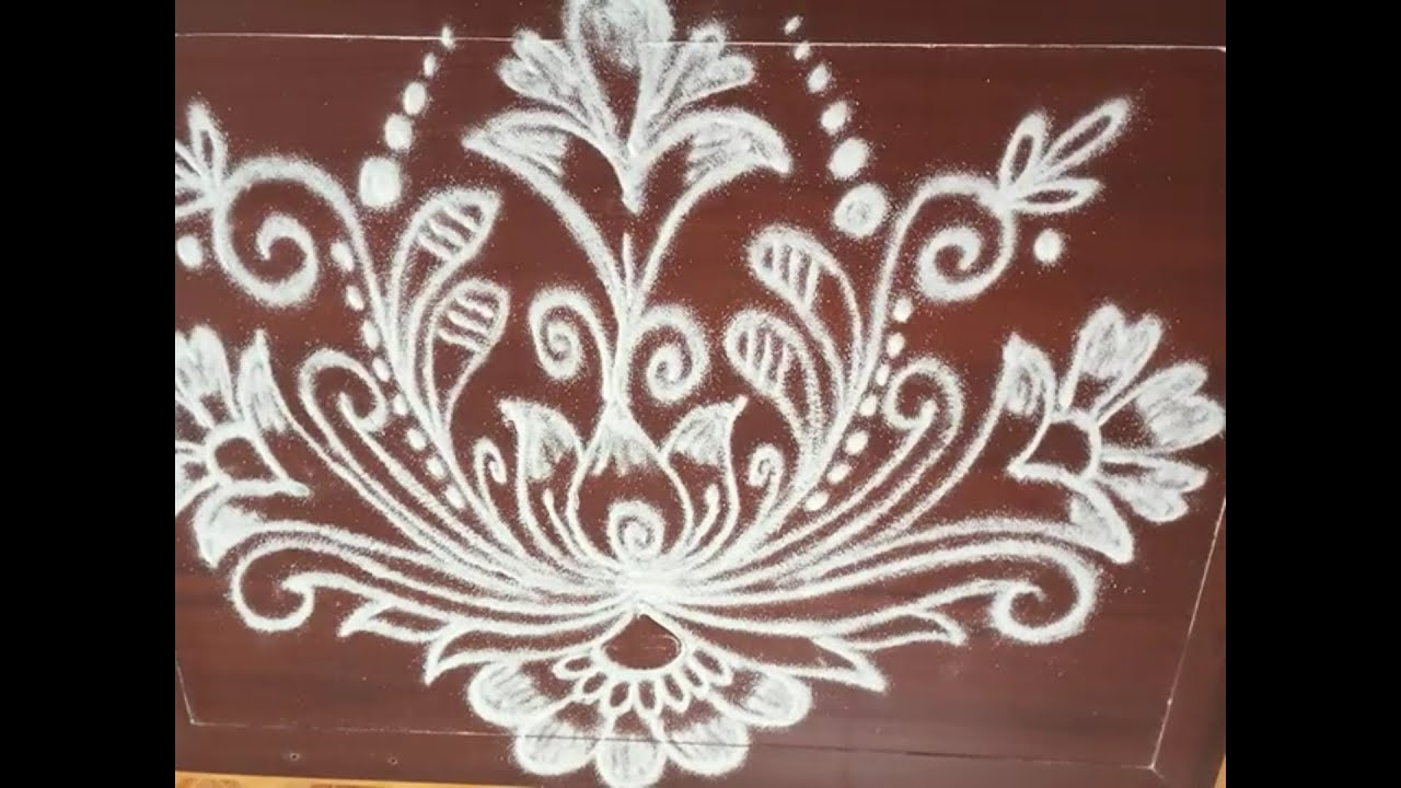 How to draw simple free hand Kolam of flowers , YouTube