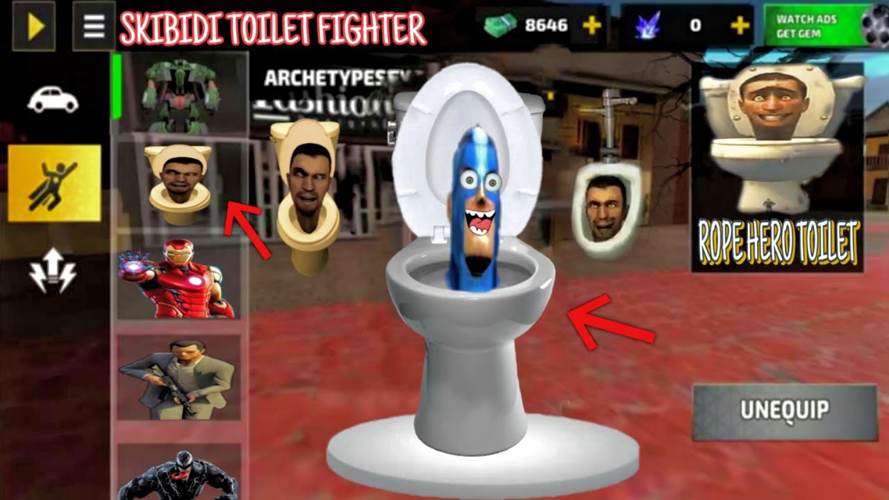 SKIBIDI TOILET FIGHTER COMING Part 1/ ROPE HERO VICE TOWN ROPE HERO KA