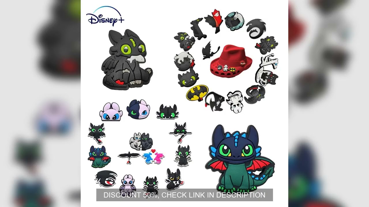 Disney Toothless14-120PCS Shoes Charms DIY PVC Shoe bag  Accessories For Kids Dragon Wristband Penda