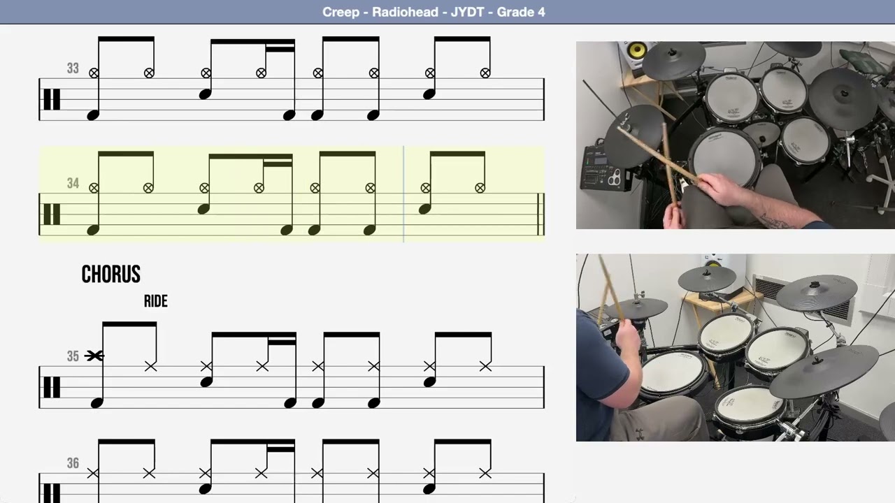 🥁 How to Play - Creep   Radiohead   JYDT   Grade 4