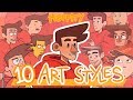 10 ART STYLE CHALLENGE // Cartoon Edition