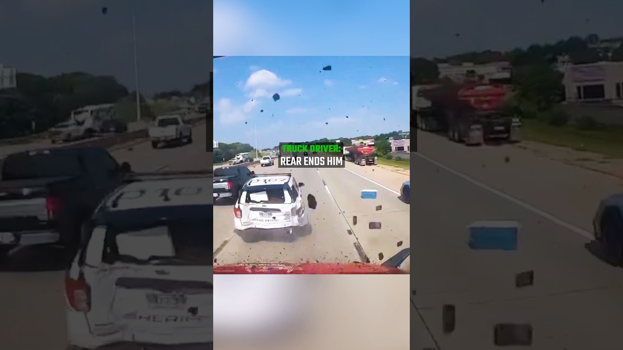 Corrupt cop brake checks 18 wheeler