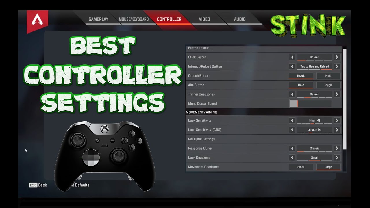 BEST CONTROLLER SETTINGS FOR PC APEX LEGENDS!! - YouTube